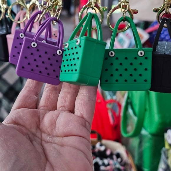 Colorful Mini Tote Bag Keychains - Picture 2 of 4